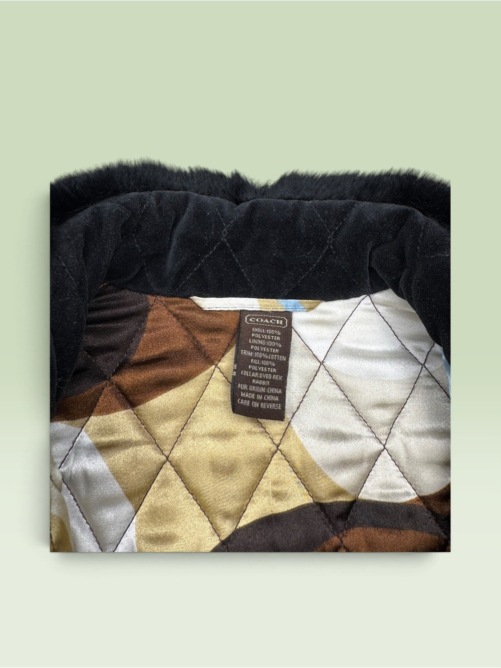 Coach Diamond Quilted Rabbit Fur - Picture 3 of 10